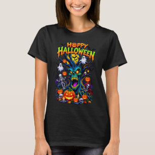 Fröhliches Halloween Gruseliger Verlassener Baum D T-Shirt