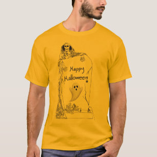 Fröhliches Halloween – Gruseliges Skelett und Geis T-Shirt