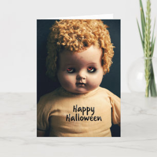 Fröhliches Halloween Gruselpuppe mit unheimlichen  Feiertagskarte