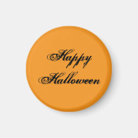 Fröhliches Halloween Handschrift-Magnet (Orange &