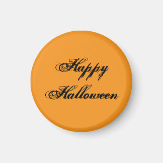 Fröhliches Halloween Handschrift-Magnet (Orange & Magnet