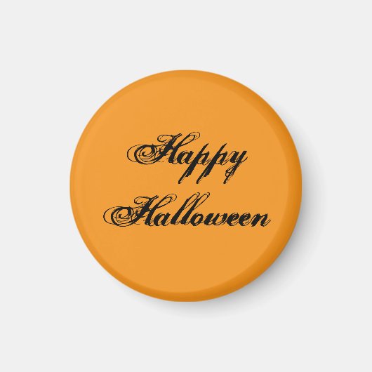Fröhliches Halloween Handschrift-Magnet (Orange &  Magnet (Vorne)