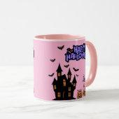 Fröhliches Halloween hellrosa Tasse (VorderseiteRechts)