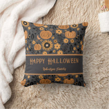 Fröhliches Halloween Herbst Kürbis Familienname