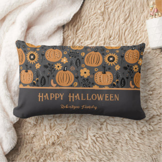 Fröhliches Halloween Herbst Kürbis Familienname Lendenkissen