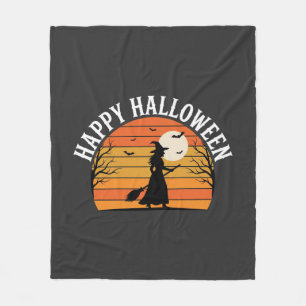 Fröhliches Halloween Hexe Sonnenuntergang Design_1 Fleecedecke