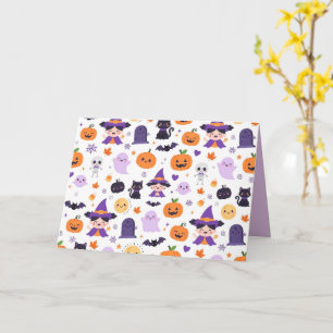 Fröhliches Halloween Hexen Geister Katzen Fledermä Karte