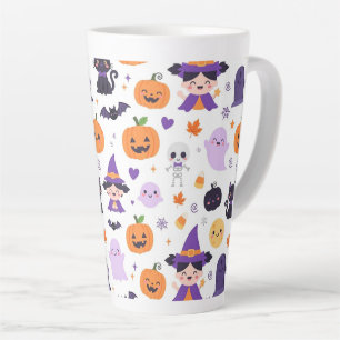 Fröhliches Halloween Hexen Geister Katzen Fledermä Milchtasse