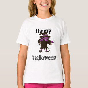 Fröhliches Halloween Hexen Mädchen T-Shirt