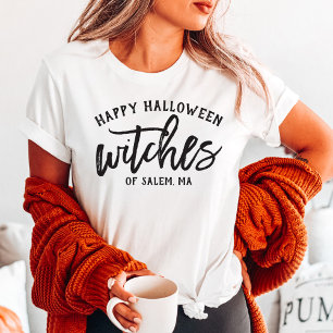 Fröhliches Halloween Hexen Schwarze Schrift Custom Tri-Blend Shirt