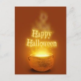 Fröhliches Halloween-Hexenkalender Postkarte