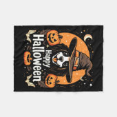 Fröhliches Halloween Hund Langarm Fleecedecke (Vorderseite (Horizontal))