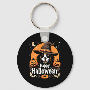 Fröhliches Halloween Hund Langarm Schlüsselanhänger