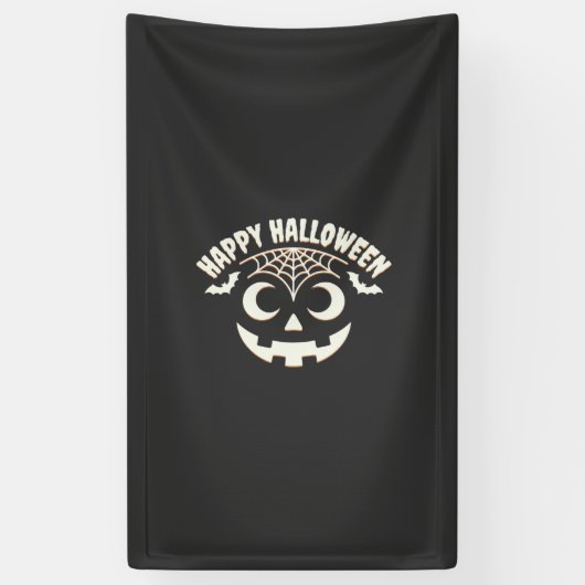 Fröhliches Halloween Jack-O-Lantern-Gesicht Design Banner (Vertikal)