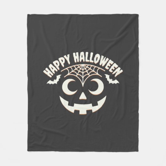 Fröhliches Halloween Jack-O-Lantern-Gesicht Design Fleecedecke (Vorderseite)