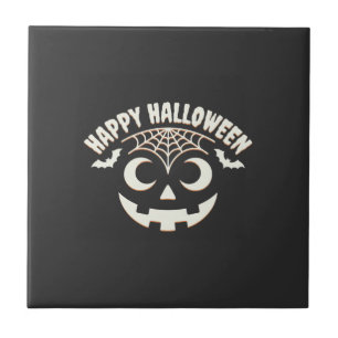 Fröhliches Halloween Jack-O-Lantern-Gesicht Design Fliese