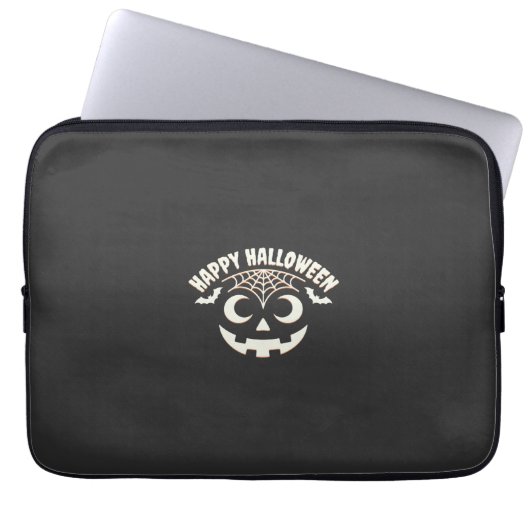 Fröhliches Halloween Jack-O-Lantern-Gesicht Design Laptopschutzhülle (Vorderseite)