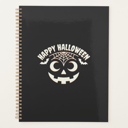 Fröhliches Halloween Jack-O-Lantern-Gesicht Design Planer (Vorderseite)
