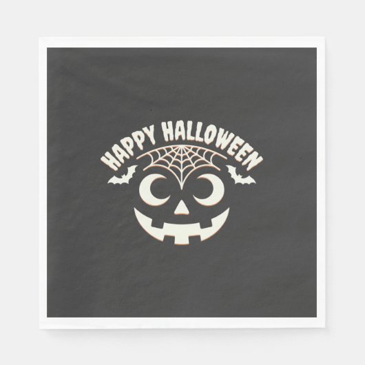 Fröhliches Halloween Jack-O-Lantern-Gesicht Design Serviette (Vorderseite)