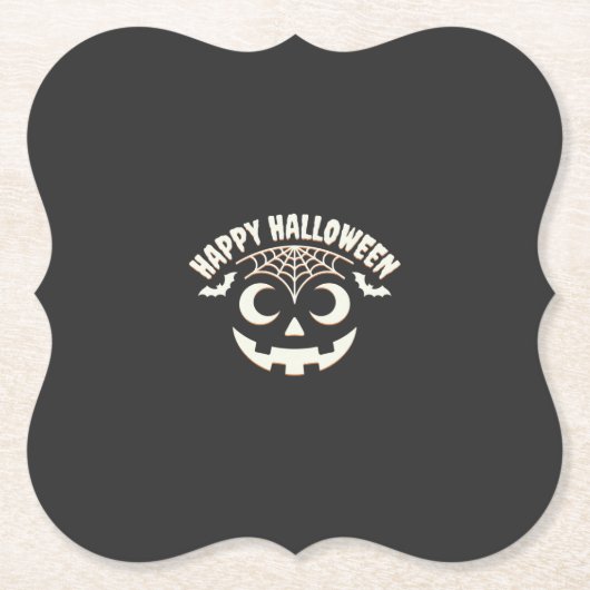 Fröhliches Halloween Jack-O-Lantern-Gesicht Design Untersetzer (Vorderseite)