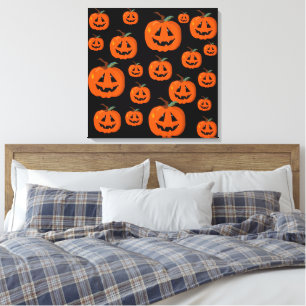 Fröhliches Halloween Jack O Lantern Illustrative K Leinwanddruck