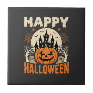 Fröhliches Halloween Jack O Lantern Verzaubertes S Fliese
