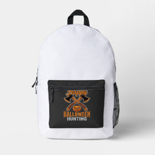 Fröhliches Halloween-Jagd gekreuzte Äxte Kürbis Bedruckter Rucksack