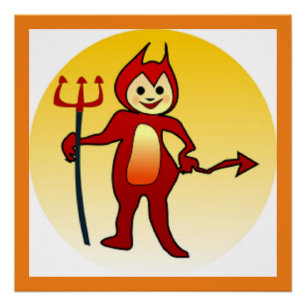 "FRÖHLICHES HALLOWEEN" KLEINER TEUFEL POSTER