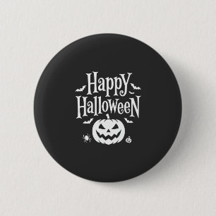Fröhliches Halloween Kürbis Fledermaus Spinne Desi Button