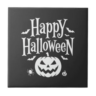 Fröhliches Halloween Kürbis Fledermaus Spinne Desi Fliese