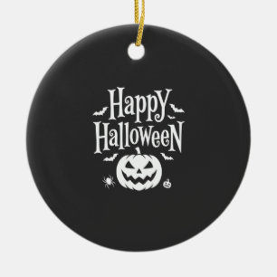 Fröhliches Halloween Kürbis Fledermaus Spinne Desi Keramik Ornament