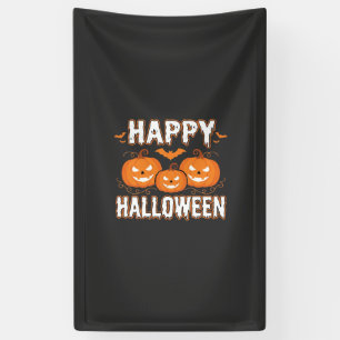 Fröhliches Halloween-Kürbis-Fledermaus-Vektor Banner
