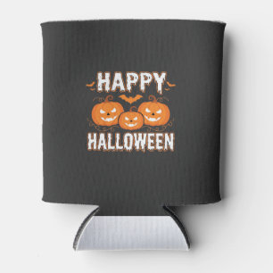 Fröhliches Halloween-Kürbis-Fledermaus-Vektor Dosenkühler