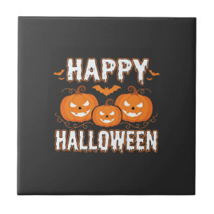 Fröhliches Halloween-Kürbis-Fledermaus-Vektor Fliese