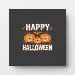 Fröhliches Halloween-Kürbis-Fledermaus-Vektor Fotoplatte