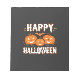 Fröhliches Halloween-Kürbis-Fledermaus-Vektor Notizblock