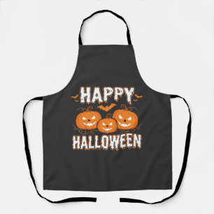 Fröhliches Halloween-Kürbis-Fledermaus-Vektor Schürze