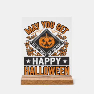 Fröhliches Halloween Kürbis Geschenke Vintage Acrylschild