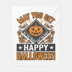 Fröhliches Halloween Kürbis Geschenke Vintage Fleecedecke