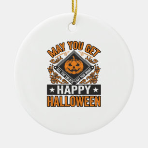 Fröhliches Halloween Kürbis Geschenke Vintage Keramik Ornament