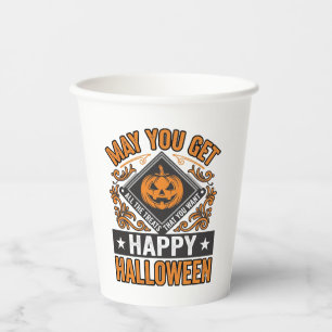 Fröhliches Halloween Kürbis Geschenke Vintage Pappbecher