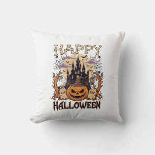 Fröhliches Halloween Kürbis Hexenhut Verlassenes S Kissen