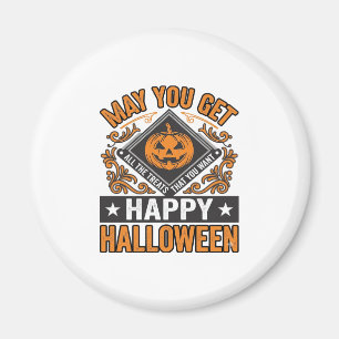 Fröhliches Halloween Kürbis Leckerlis Vintage Magnet