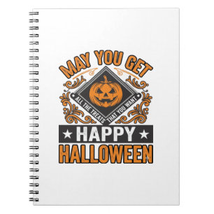 Fröhliches Halloween Kürbis Leckerlis Vintage Notizblock
