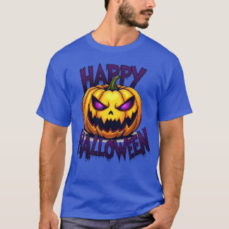 Fröhliches Halloween Kürbis Lila Halloween Design T-Shirt