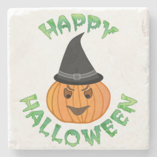"FRÖHLICHES HALLOWEEN" KÜRBIS STEINUNTERSETZER