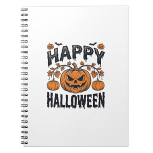 Fröhliches Halloween Kürbis Vintage Gravur Design_ Notizblock