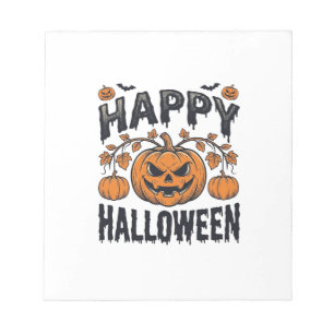 Fröhliches Halloween Kürbis Vintage Gravur Design_ Notizblock