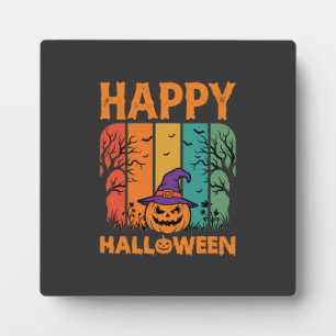 Fröhliches Halloween Kürbis Vintage Vektor Fotoplatte