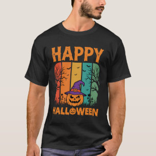 Fröhliches Halloween Kürbis Vintage Vektor T-Shirt